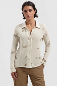 Olaf Hussein Wmn AOP sheer shirt