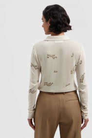 Olaf Hussein Wmn AOP sheer shirt