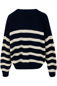 Denimist Oversized cropped striped swea