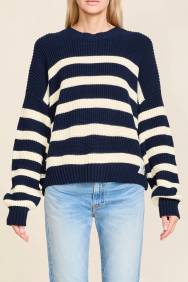 Denimist oversized-cropped-striped-swea